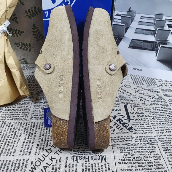 New Boston Ladies Taupe Suede Clogs Slipper - Picture 7 of 7